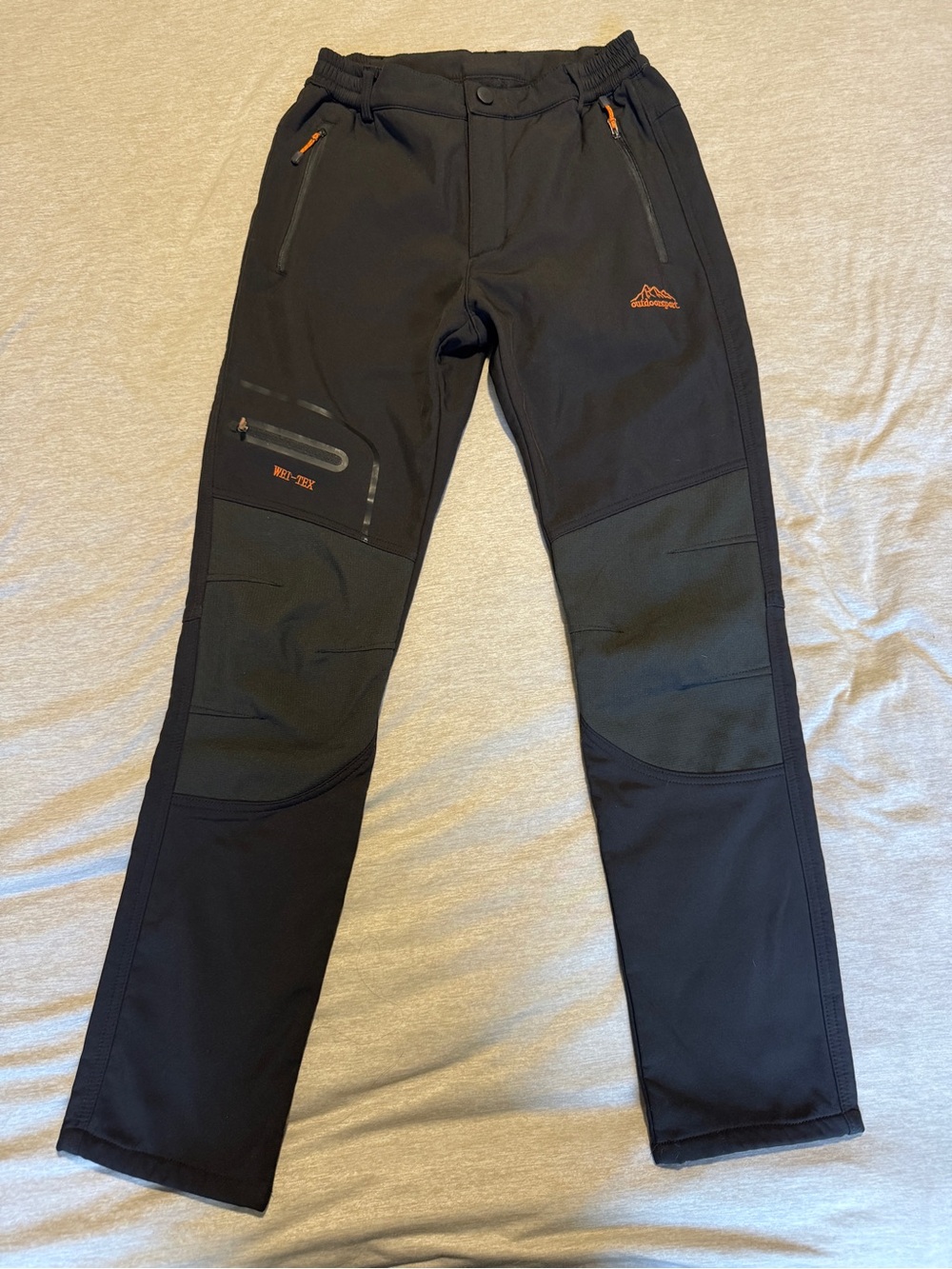 Work Wear outdoor sport Men's Black Softshell Pants with Reinforced Knees